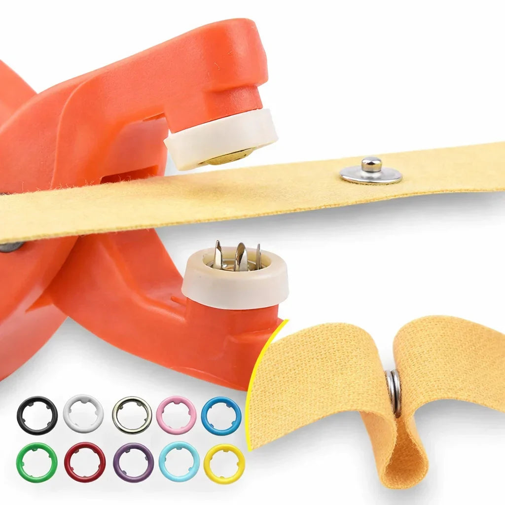Snap Button Pliers Ergonomic Spring-Action & Storage Box