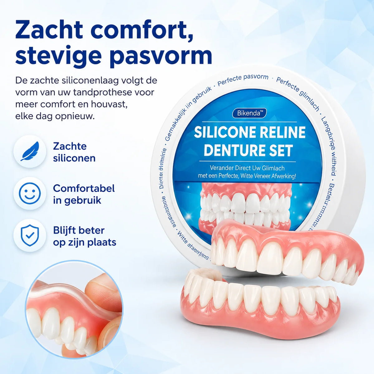 Snap-On Veneers Silicone-Lined Moldable Upper & Lower Set