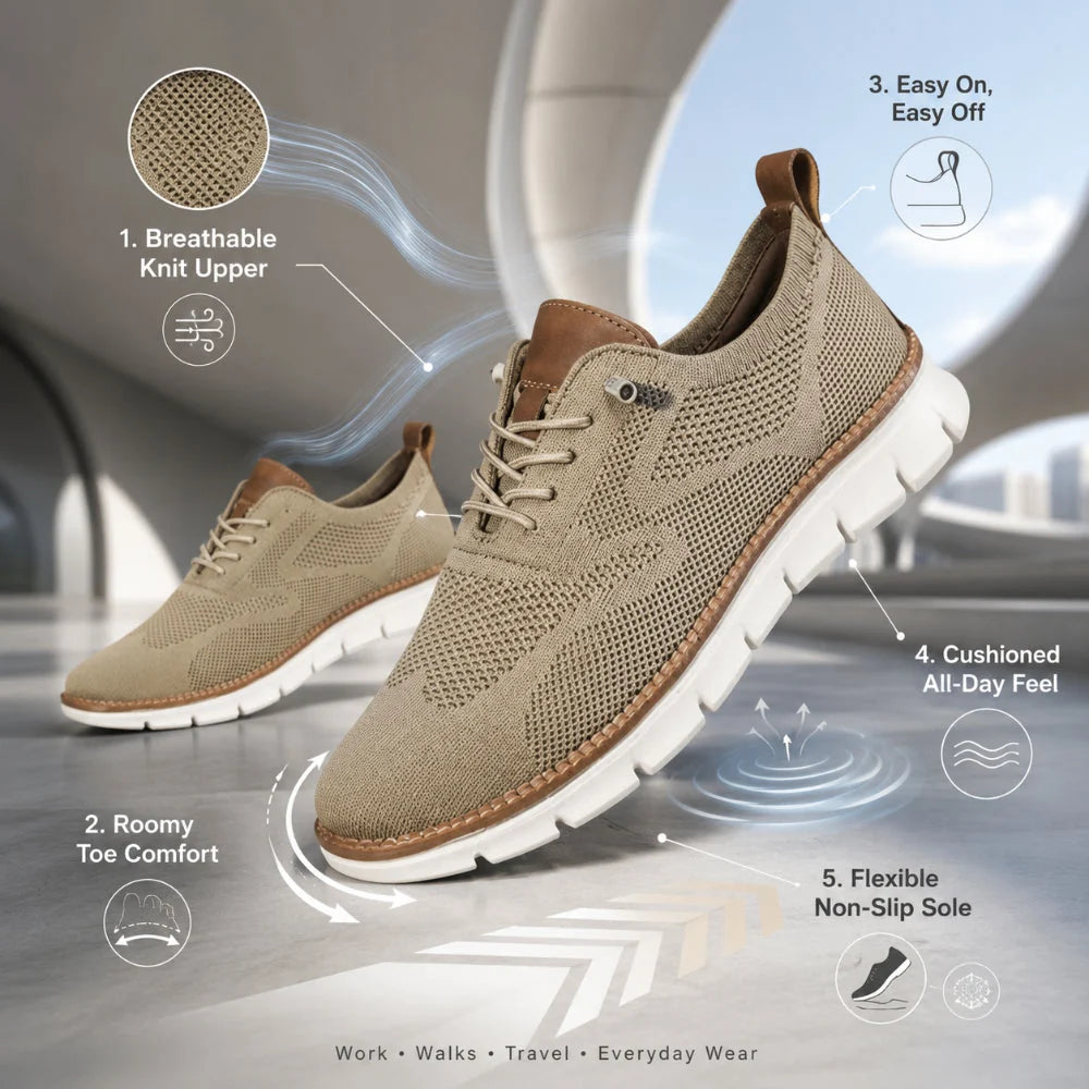 Sneakers Breathable Wide Fit Non-Slip Sole