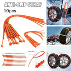 Snow Chains Studded Tool-Free Fits 6.5–10.5 Inch Tires