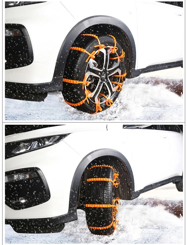 Snow Chains Studded Tool-Free Fits 6.5–10.5 Inch Tires