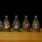 Snow Globe Christmas Tree Glitter Snowfall Battery-Free