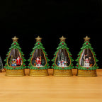 Snow Globe Christmas Tree Glitter Snowfall Battery-Free