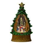 Snow Globe Christmas Tree Glitter Snowfall Battery-Free
