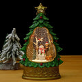 Snow Globe Christmas Tree Glitter Snowfall Battery-Free