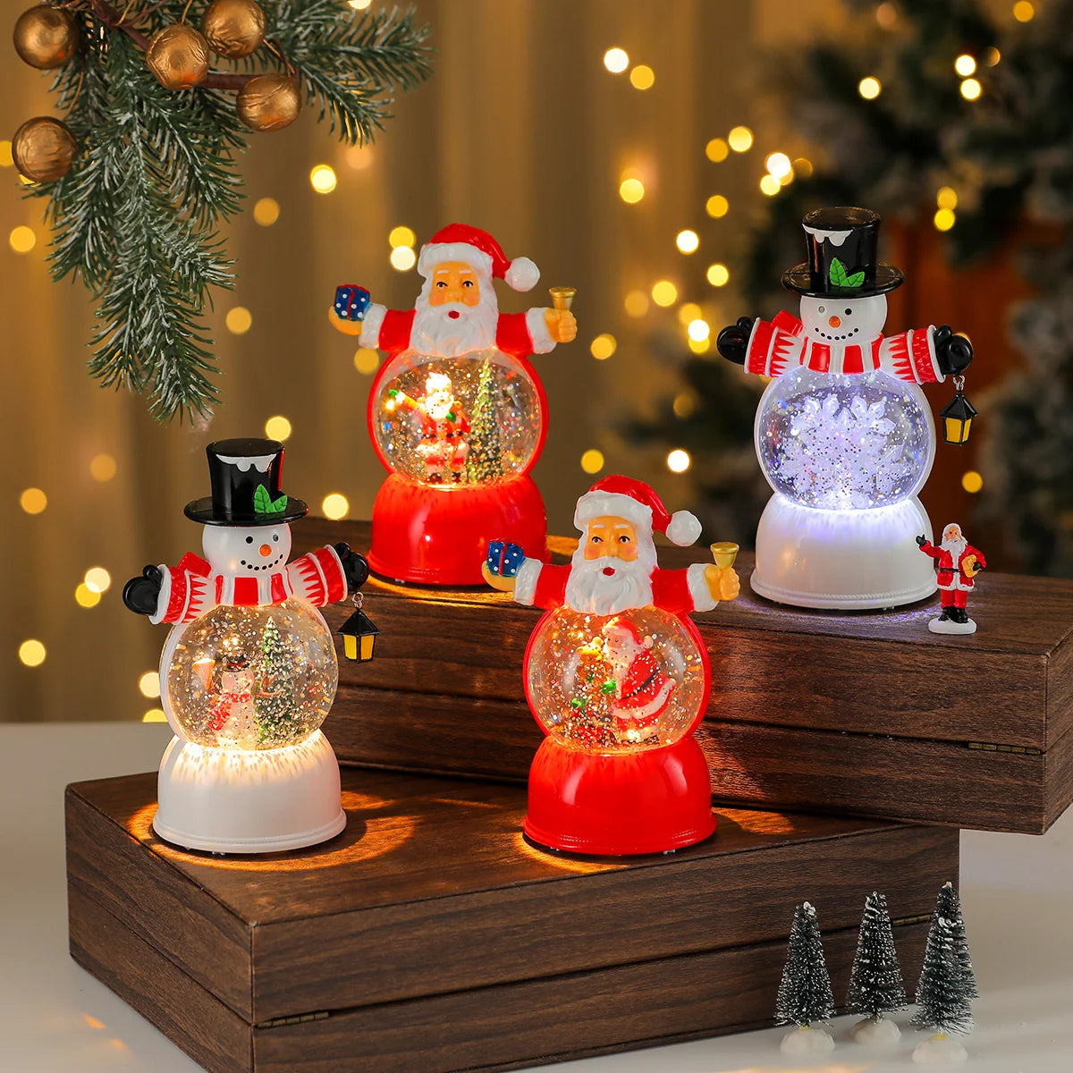 Snow Globe LED Illuminated Battery Powered Holiday Figurine