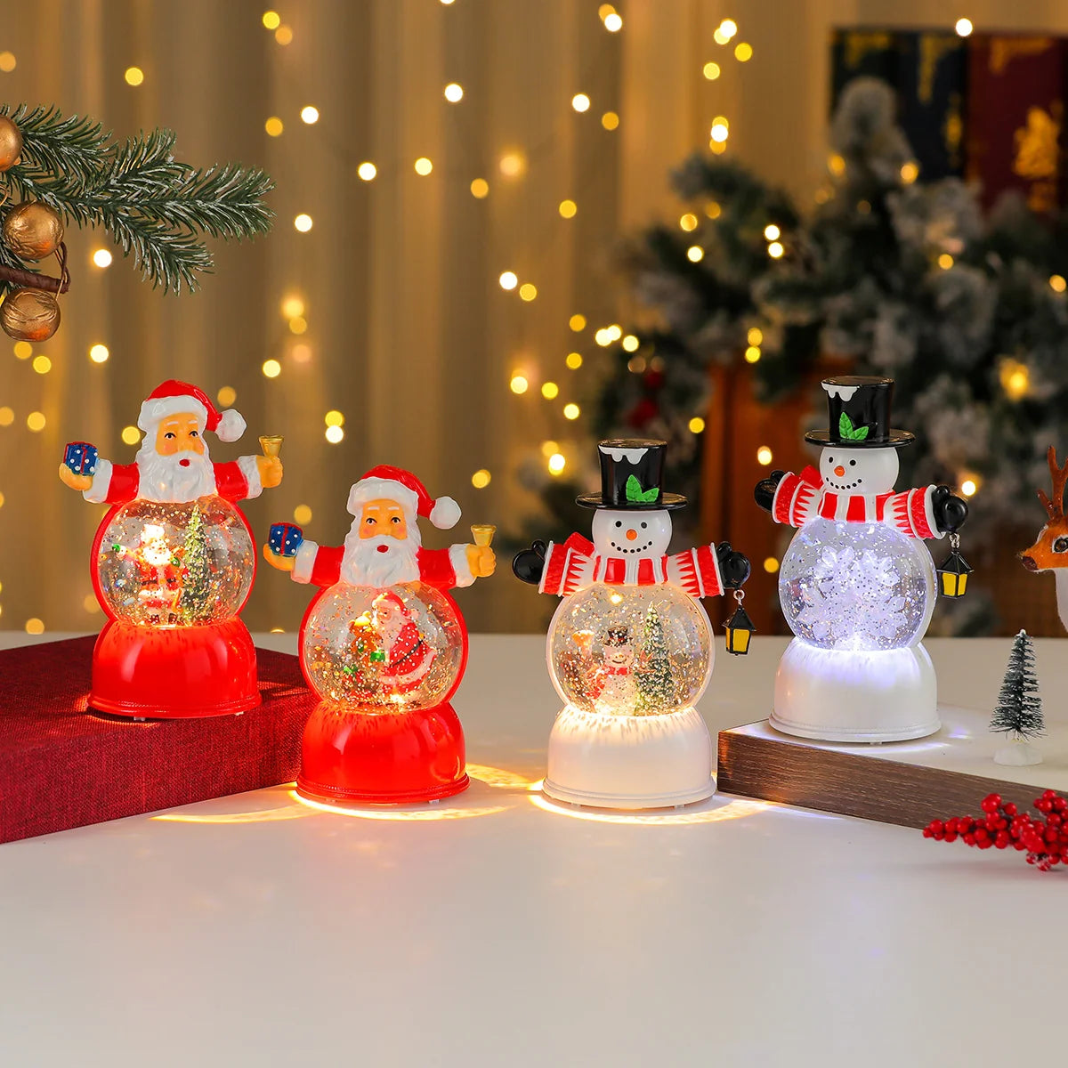 Snow Globe LED Illuminated Battery Powered Holiday Figurine