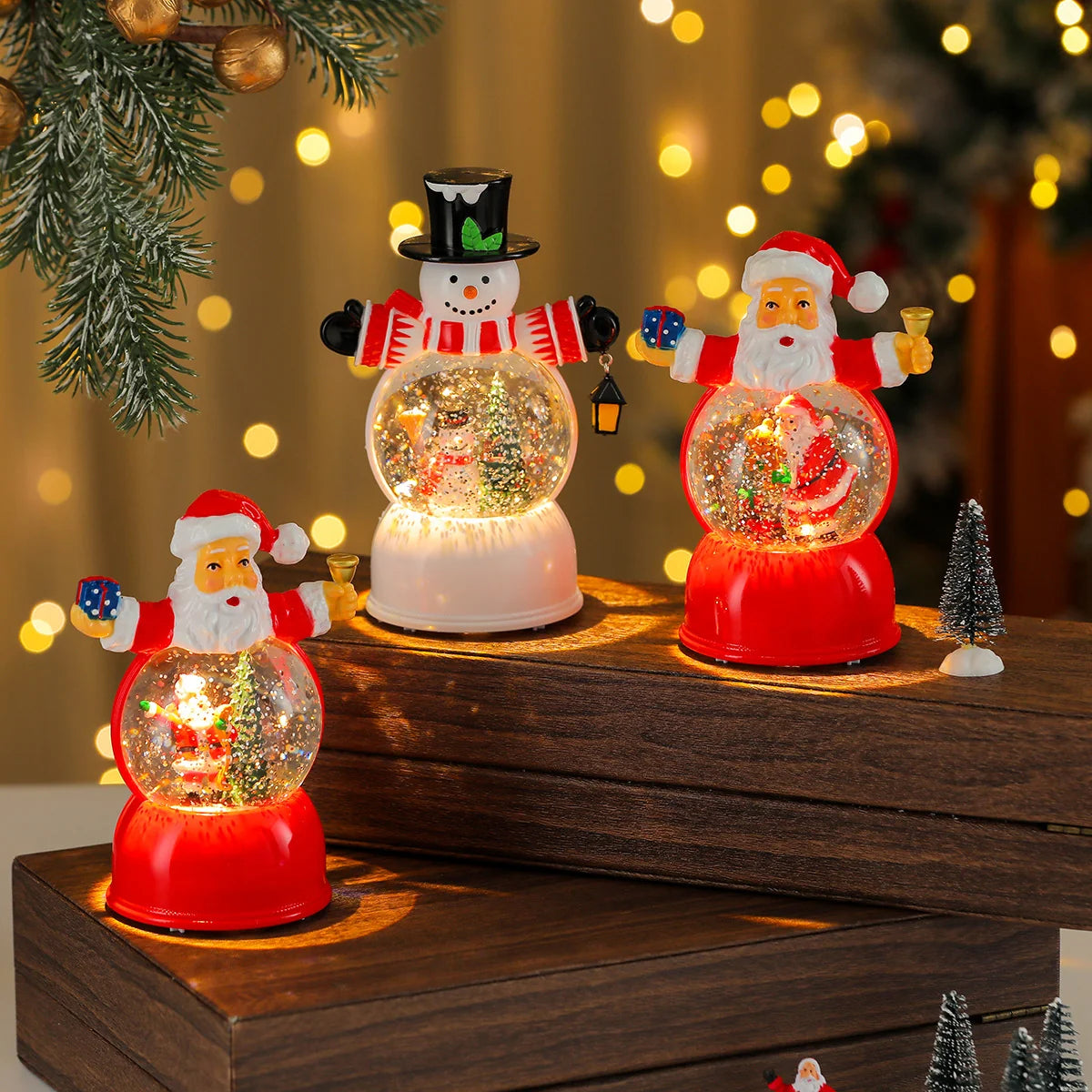 Snow Globe LED Illuminated Battery Powered Holiday Figurine