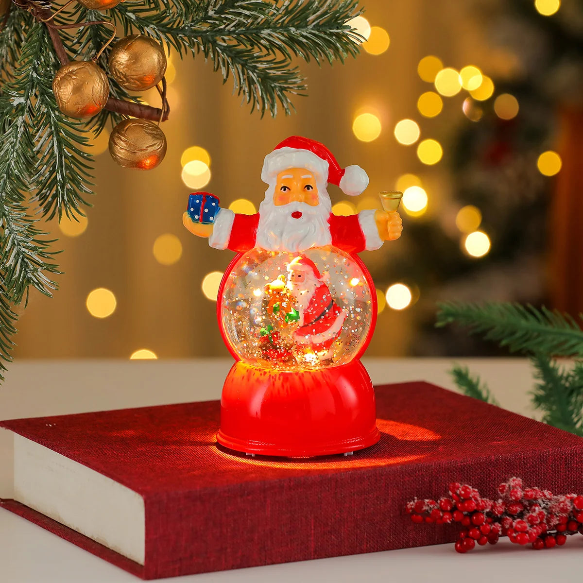 Snow Globe LED Illuminated Battery Powered Holiday Figurine
