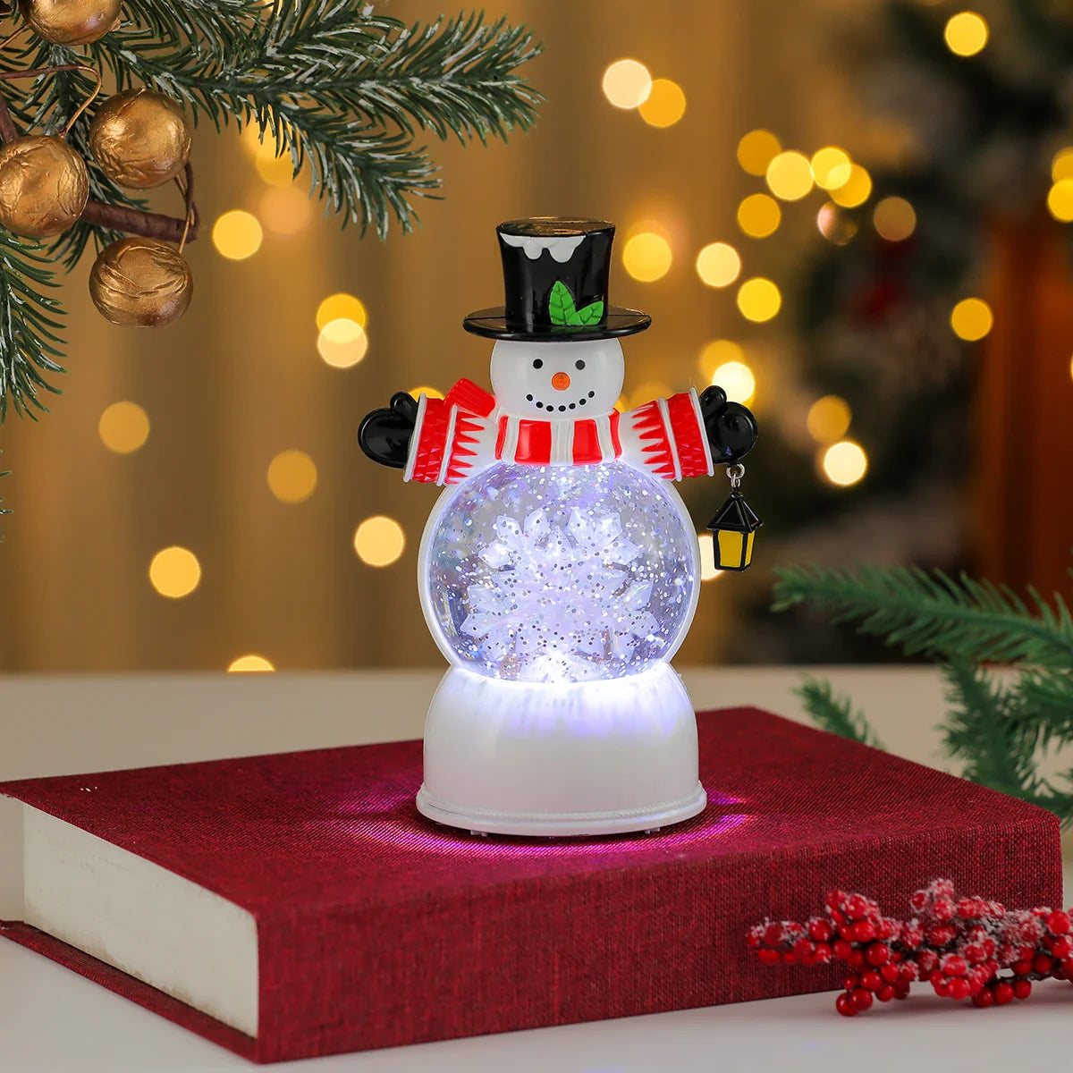 Snow Globe LED Illuminated Battery Powered Holiday Figurine