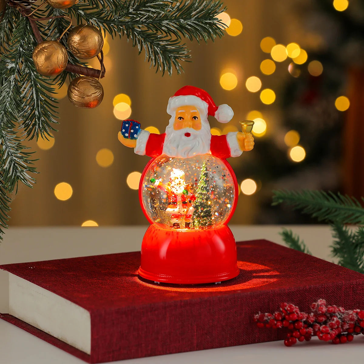 Snow Globe LED Illuminated Battery Powered Holiday Figurine