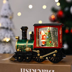 Snow Globe Lamp Warm LED Glass Globe Wooden Base