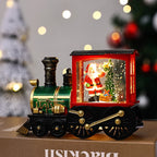 Snow Globe Lamp Warm LED Glass Globe Wooden Base