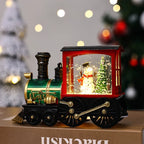 Snow Globe Lamp Warm LED Glass Globe Wooden Base