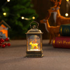 Snow Globe Lamp Warm LED Glass Globe Wooden Base