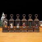 Snow Globe Lantern Illuminated Figurine & Snowfall Effect