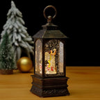 Snow Globe Lantern Illuminated Figurine & Snowfall Effect