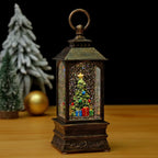 Snow Globe Lantern Illuminated Figurine & Snowfall Effect