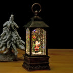 Snow Globe Lantern Illuminated Figurine & Snowfall Effect