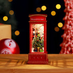 Snow Globe Lantern LED Shimmering Snow & Santa Scene