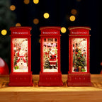 Snow Globe Lantern LED Shimmering Snow & Santa Scene