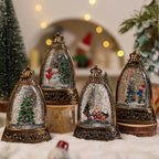 Snow Globe Lantern Snowman Scene & LED Light