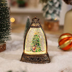 Snow Globe Lantern Snowman Scene & LED Light