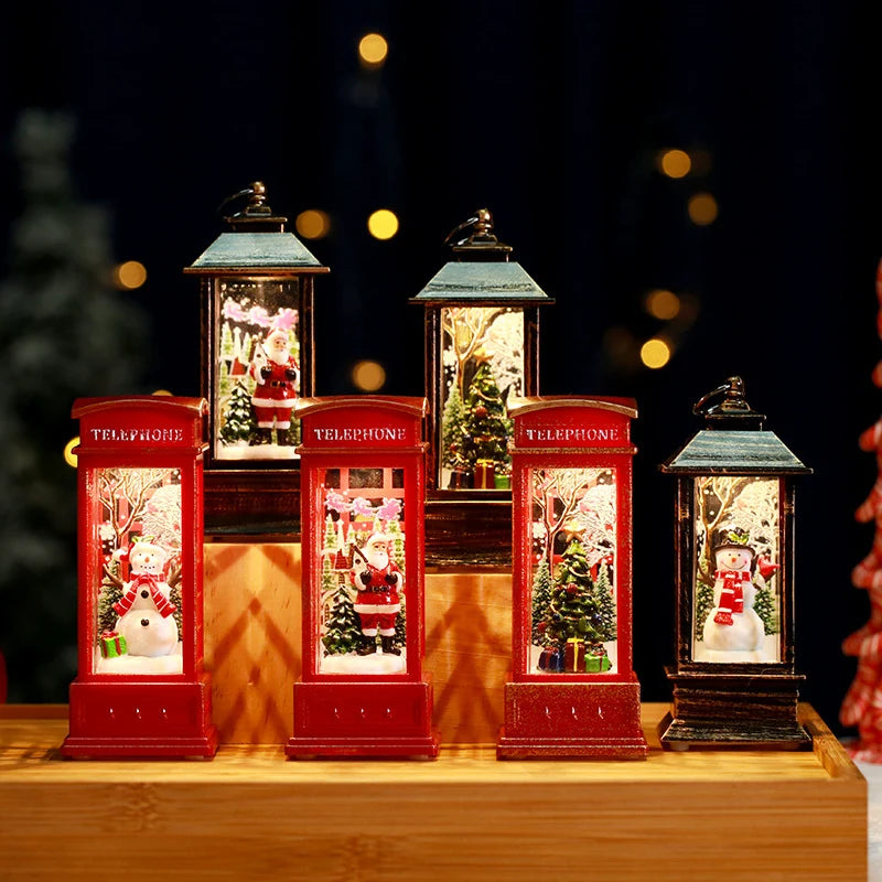 Snow Globe Lantern Sparkling Snow Effect & Warm Light