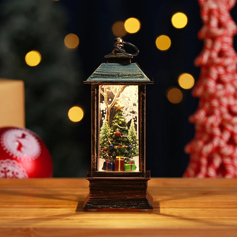 Snow Globe Lantern Sparkling Snow Effect & Warm Light