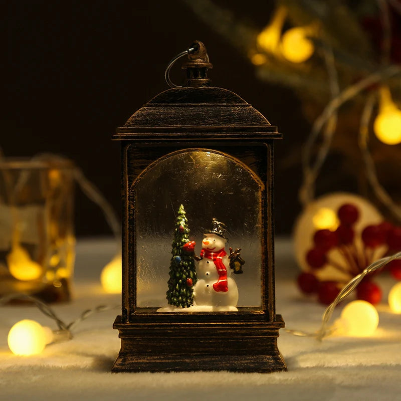 Snow Globe Lantern Sparkling Snow Effect & Warm Light