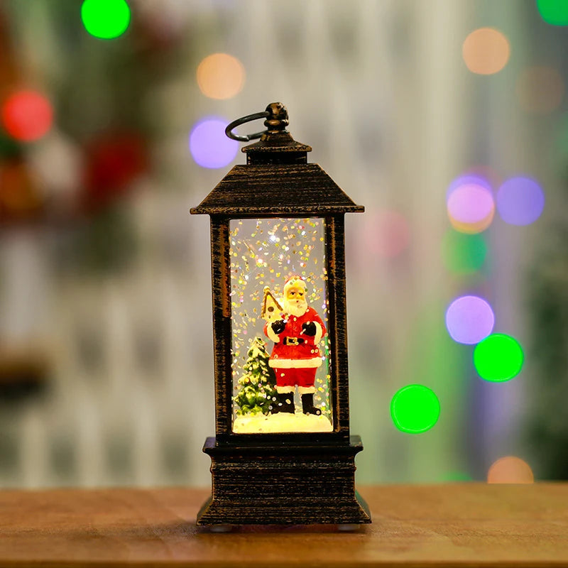Snow Globe Lantern Sparkling Snow Effect & Warm Light