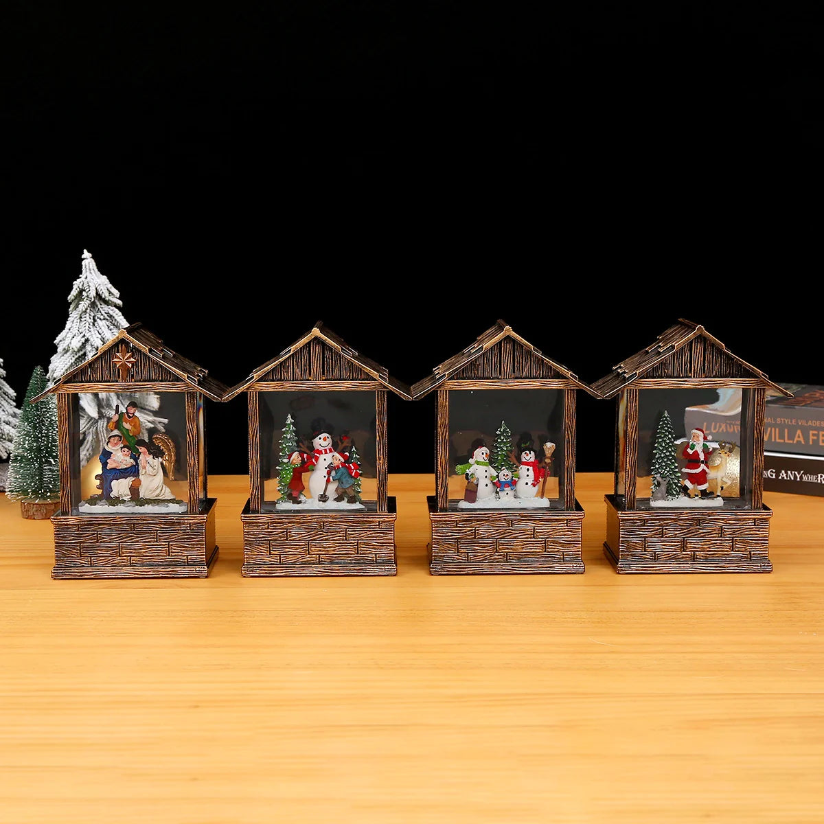 Snow Globe Nostalgic Santa Scene Subtle LED Lighting
