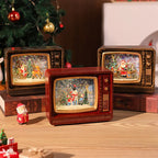 Snow Globe Retro TV Design Santa & Reindeer Scene