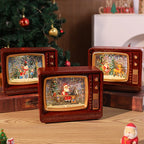 Snow Globe Retro TV Design Santa & Reindeer Scene