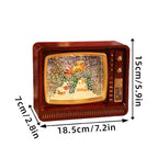 Snow Globe Retro TV Design Santa & Reindeer Scene