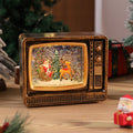 Snow Globe Retro Television Santa & Reindeer