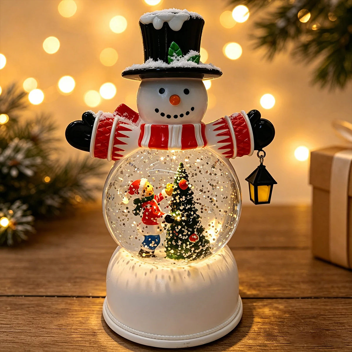 Snow Globe Santa Figurine LED Light