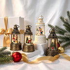 Snow Lantern Moving Snowman Scene Warm LED