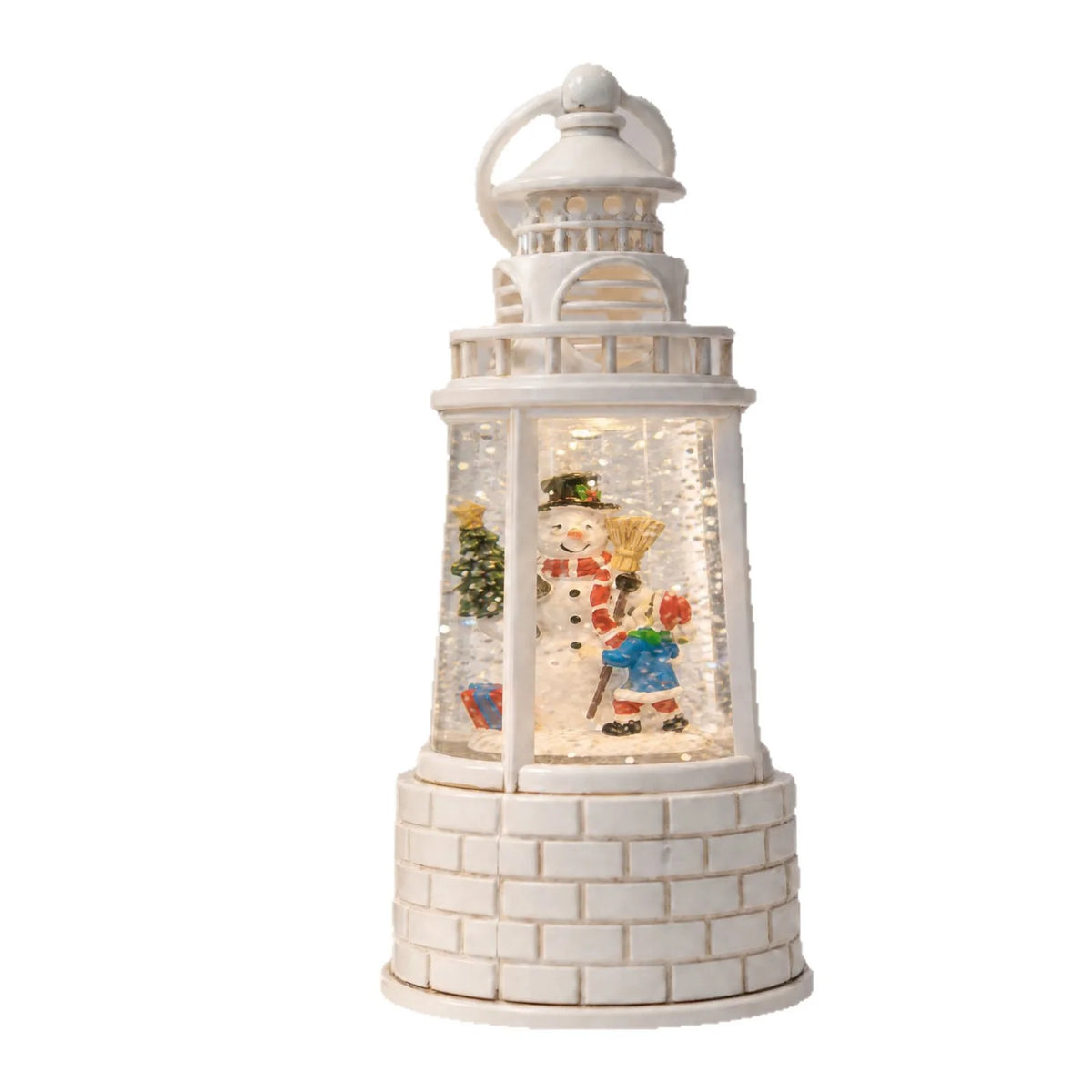 Snow Lantern Moving Snowman Scene Warm LED