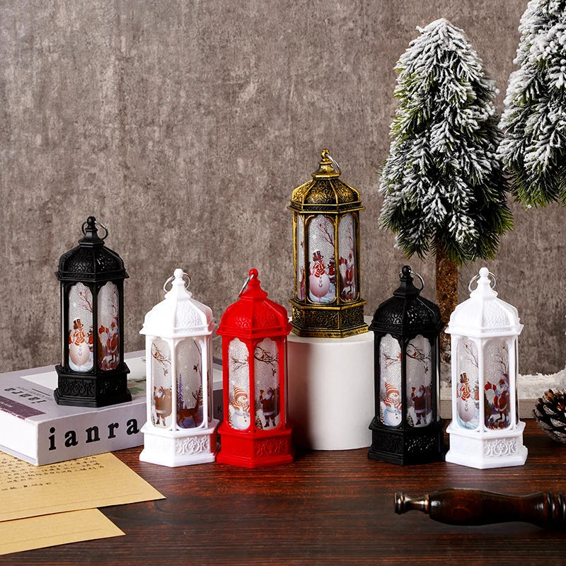 Snow Lantern Rotating Glitter Scene Battery-Powered & Warm LED