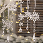 Snowflake Ornament Clear Durable Plastic Easy Hang