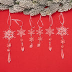 Snowflake Ornament Clear Durable Plastic Easy Hang