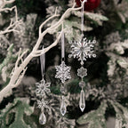 Snowflake Ornament Clear Durable Plastic Easy Hang