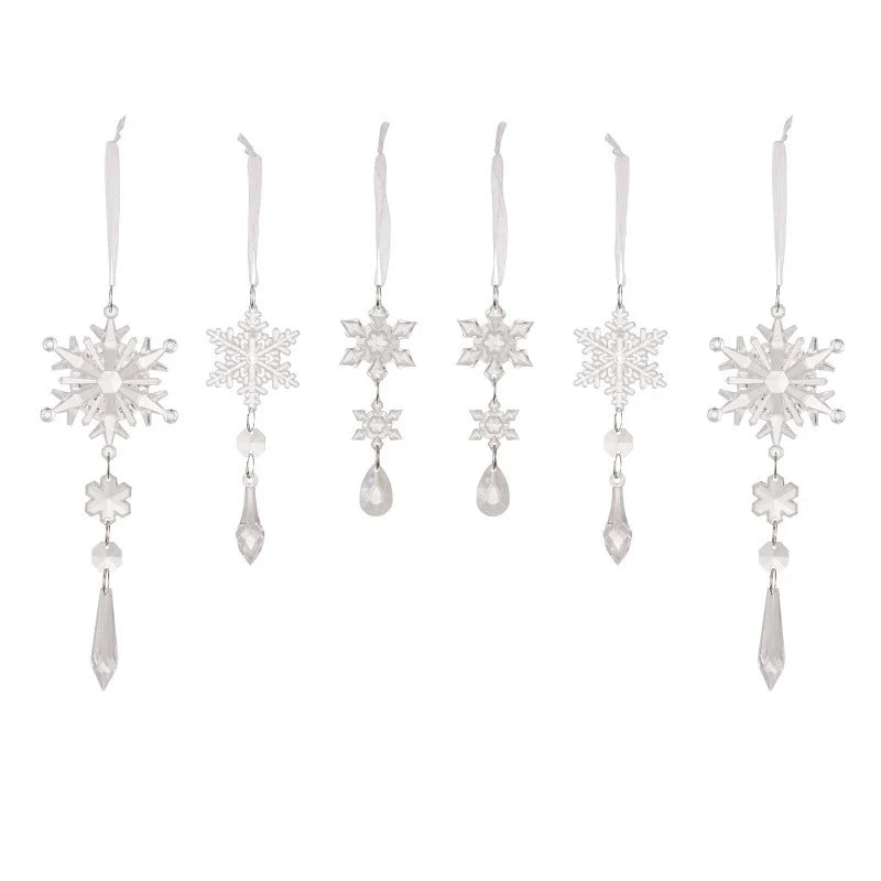 Snowflake Ornament Clear Durable Plastic Easy Hang