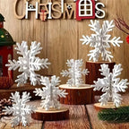 Snowflake Ornaments Intricate Cutout White Lightweight Easy Hang