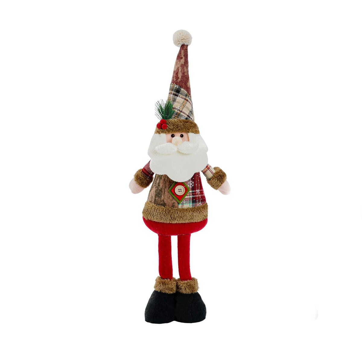 Snowman Figure Checkered Sweater Red Scarf Weighted Base