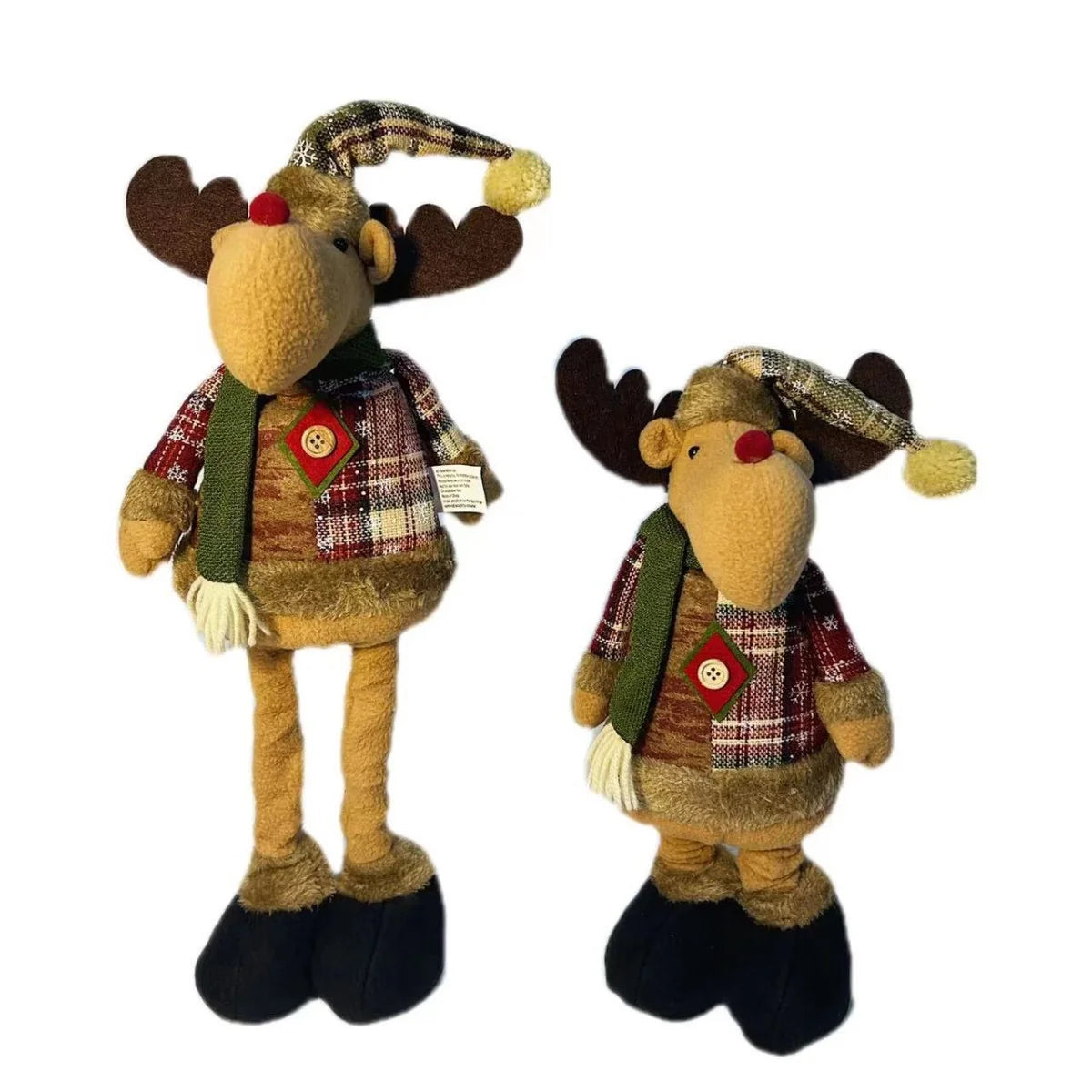 Snowman Figure Checkered Sweater Red Scarf Weighted Base
