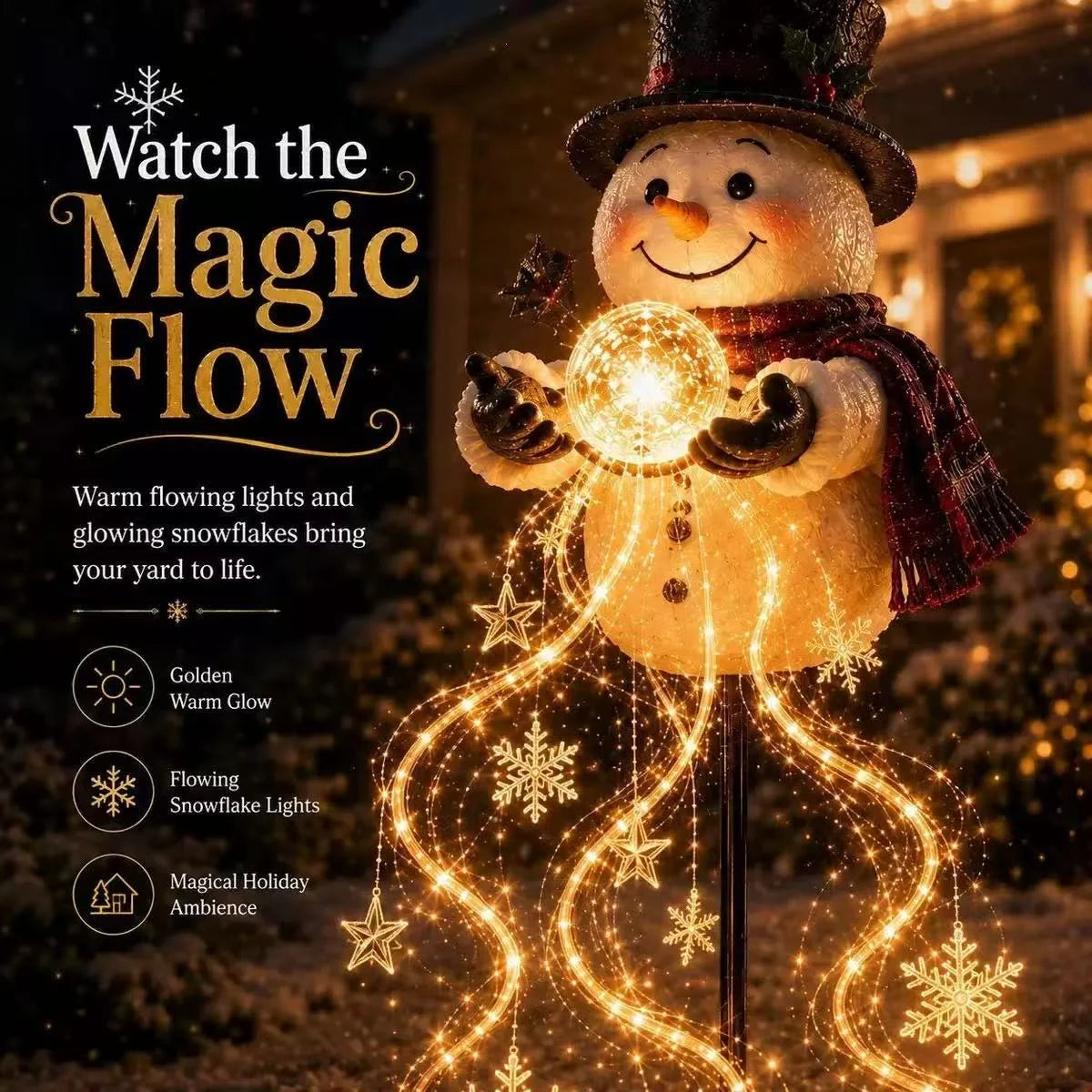 Snowman Figure LED-Illuminated Weatherproof Indoor & Outdoor