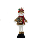 Snowman Figure Tabletop Checkered Sweater & Plastic Base