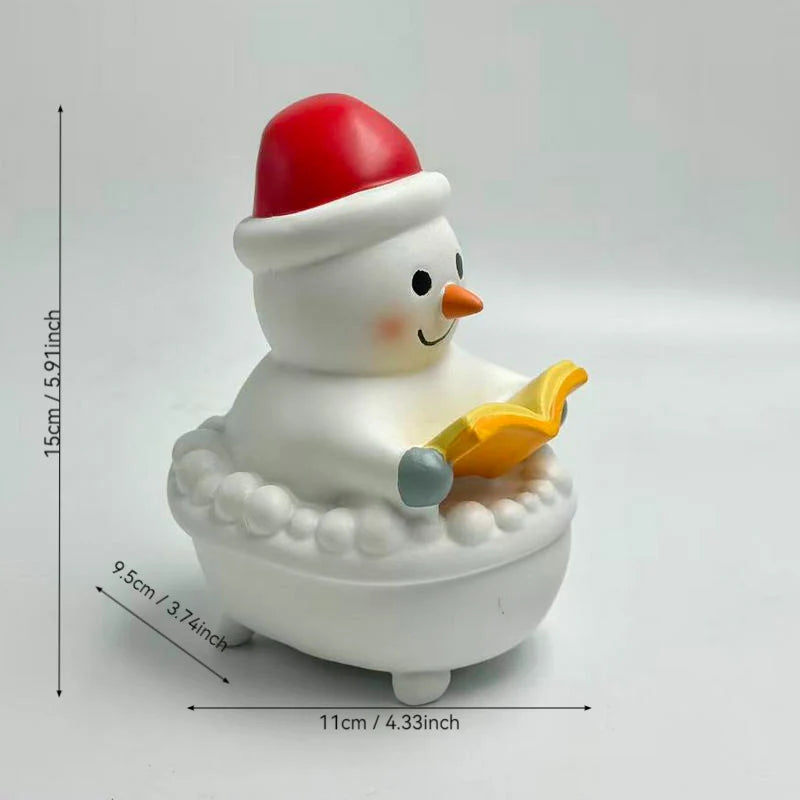 Snowman Figurine Bright White Battery Free